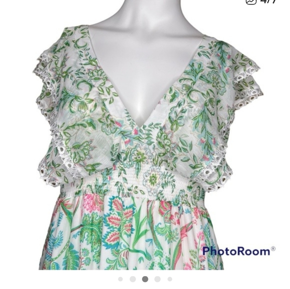House of Harlow Romantic and Feminine and Gorgeous Pastel Floral Maxi Dress - Picture 12 of 12